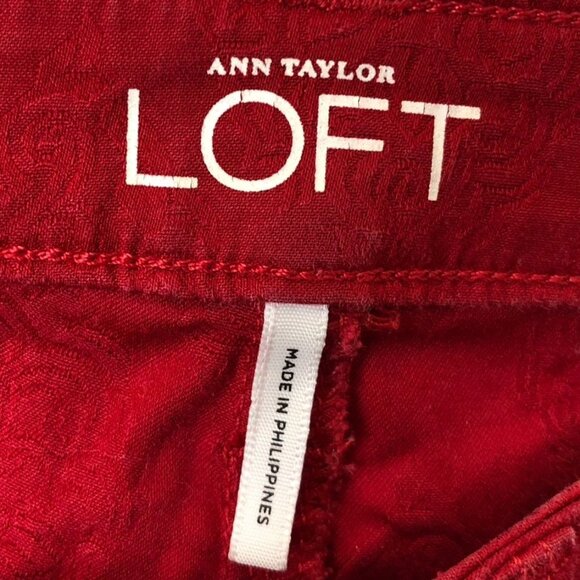 Ann Taylor Loft Womens Pants Size 27/4 P Modern Ankle Stretch Casual Travel Red - Picture 8 of 15